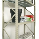 Varastohylly pyörillä 2100x1200x500, 4 orsitasoa peltitasoilla MAXI