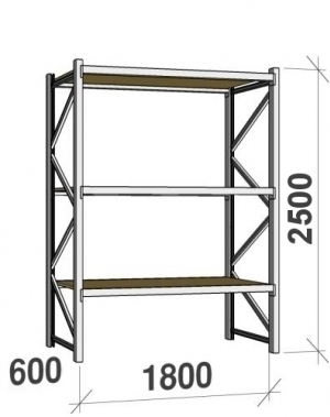 Laoriiul põhiosa 2500x1800x600  480kg/tasapind,3 PLP tasapinda