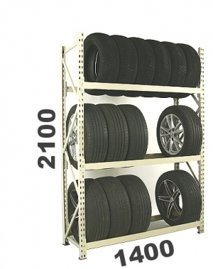 Tyre rack Starter Bay 2100x1400x500, 3 levels used, MAXI