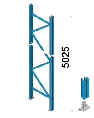 Trukkihylly pylväselementti 5000x1050 mm BASIC