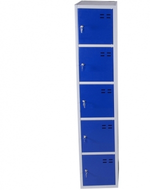 Lokerokaappi 5:lla ovella 1920x350x550  sininen/harmaa