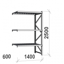 Extension bay 2500x1400x600 600kg/level,3 levels with steel decks