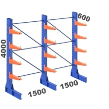Set 3 L-Posts+12 Cantilevers 4000Hx3000Wx600, 5 levels