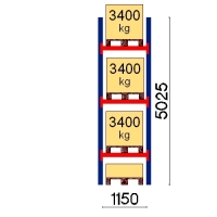 Kuormalavahylly perusosa 5025x1150 3400kg/lava,4 FIN lavapaikkaa