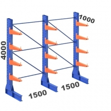 Set 3 L-Posts+12 Cantilevers 4000Hx3000Wx1000, 5 levels