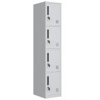 Lokerokaappi 4:lla ovella 1820x380x500, RAL7035 kasattava