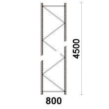 Kevytorsihyllyn pylväselementti 4500x800 mm MAXI