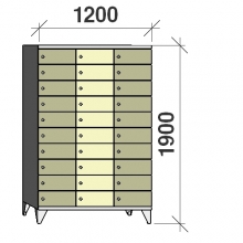 Lokerokaappi 30:lla ovella 1900x1200x545